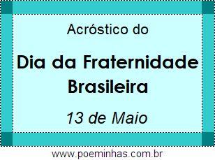 Acróstico Dia da Fraternidade Brasileira
