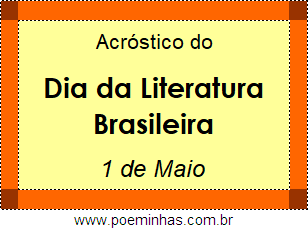 Acróstico Dia da Literatura Brasileira