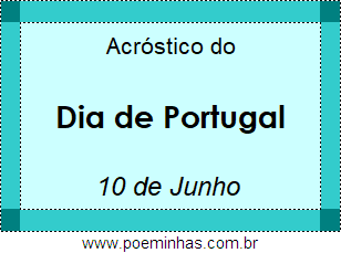 Acróstico Dia de Portugal