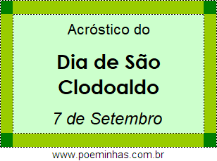 Acróstico Dia de São Clodoaldo