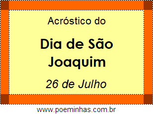 Acróstico Dia de São Joaquim