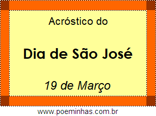 Acróstico Dia de São José