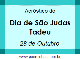 Acróstico Dia de São Judas Tadeu
