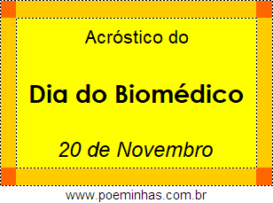 Acróstico Dia do Biomédico