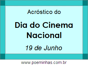 Acróstico Dia do Cinema Nacional