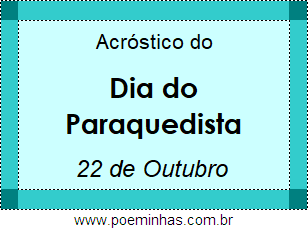 Acróstico Dia do Paraquedista