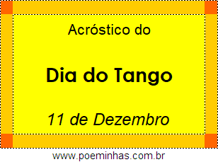 Acróstico Dia do Tango