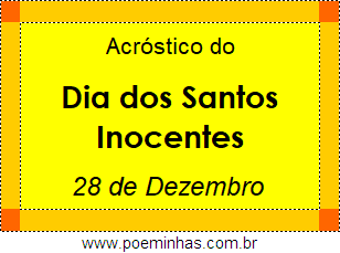 Acróstico Dia dos Santos Inocentes