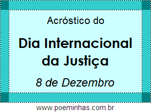 Acróstico Dia Internacional da Justiça