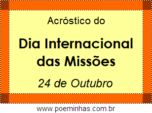Acróstico Dia Internacional das Missões