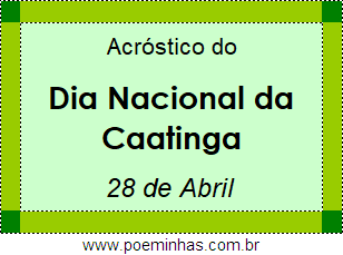 Acróstico Dia Nacional da Caatinga