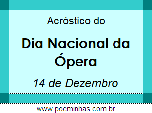 Acróstico Dia Nacional da Ópera