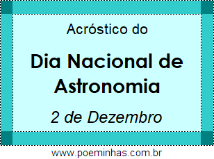 Acróstico Dia Nacional de Astronomia