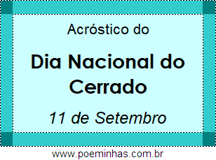 Acróstico Dia Nacional do Cerrado