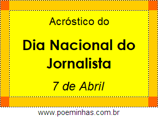 Acróstico Dia Nacional do Jornalista