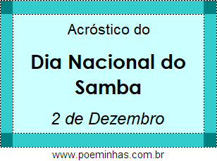 Acróstico Dia Nacional do Samba