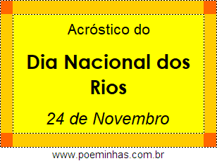 Acróstico Dia Nacional dos Rios