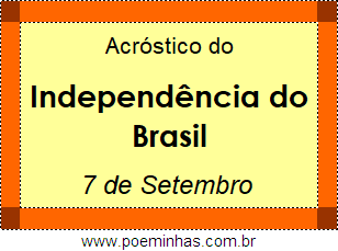 Acróstico Independência do Brasil