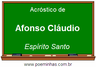 Acróstico da Cidade Afonso Cláudio
