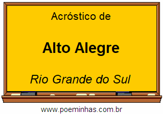 Acróstico da Cidade Alto Alegre