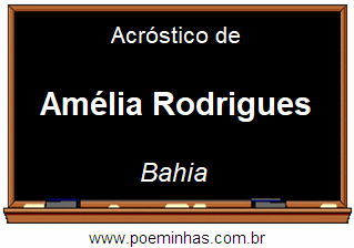 Acróstico da Cidade Amélia Rodrigues