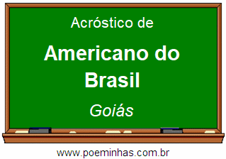 Acróstico da Cidade Americano do Brasil