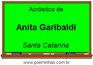 Acróstico da Cidade Anita Garibaldi