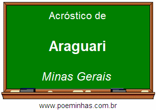 Acróstico da Cidade Araguari
