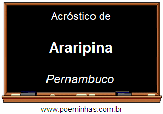 Acróstico da Cidade Araripina