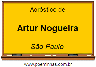 Acróstico da Cidade Artur Nogueira