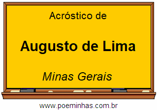 Acróstico da Cidade Augusto de Lima