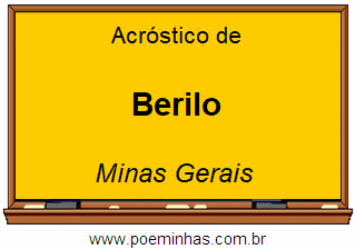 Acróstico da Cidade Berilo