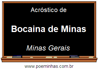 Acróstico da Cidade Bocaina de Minas