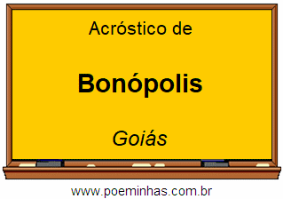 Acróstico da Cidade Bonópolis