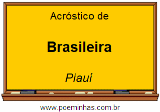 Acróstico da Cidade Brasileira