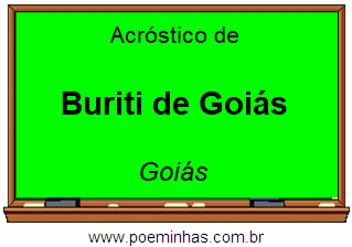 Acróstico da Cidade Buriti de Goiás