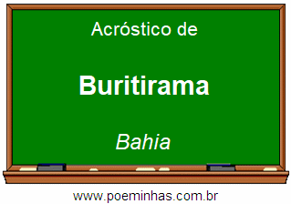 Acróstico da Cidade Buritirama