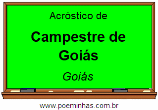 Acróstico da Cidade Campestre de Goiás