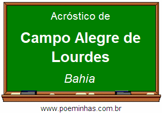 Acróstico da Cidade Campo Alegre de Lourdes