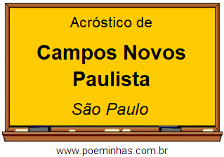 Acróstico da Cidade Campos Novos Paulista