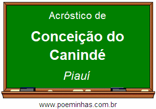 Acróstico da Cidade Conceição do Canindé