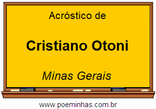 Acróstico da Cidade Cristiano Otoni