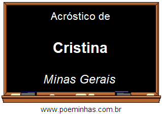 Acróstico da Cidade Cristina