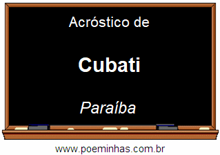 Acróstico da Cidade Cubati