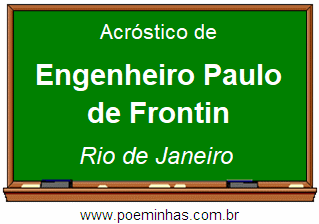 Acróstico da Cidade Engenheiro Paulo de Frontin
