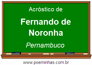 Acróstico da Cidade Fernando de Noronha