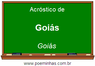 Acróstico da Cidade Goiás