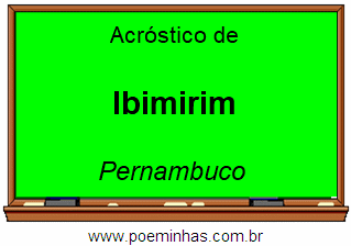 Acróstico da Cidade Ibimirim