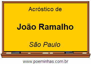 Acróstico da Cidade João Ramalho