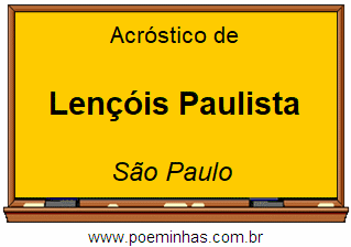 Acróstico da Cidade Lençóis Paulista